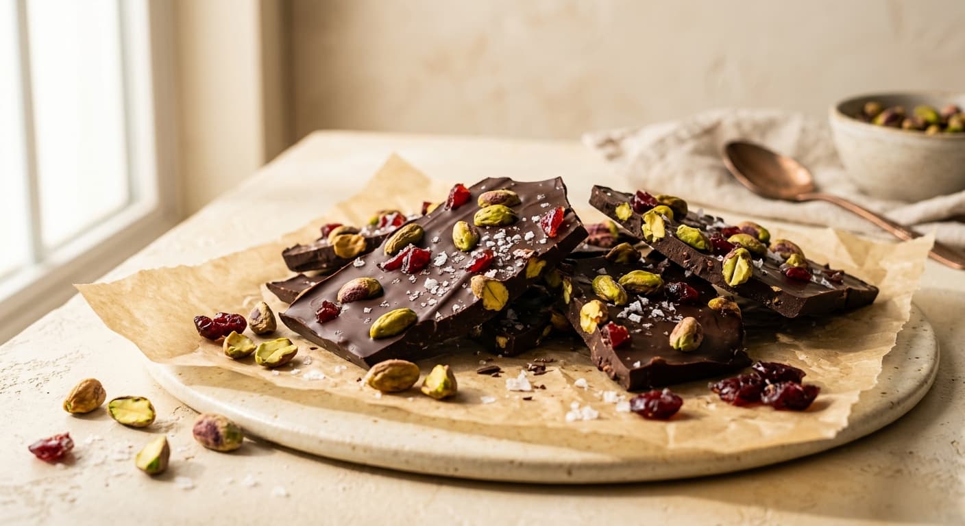 Dark Chocolate Bark — Pistachio & Sea Salt
